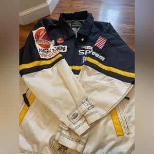 South Pole Men's Vintage Black and White Jacket with Matching pants